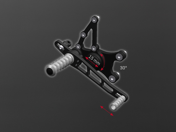 ABM Fußrastenanlage exCentro für Suzuki GSX-R 1000 WVCL nur Bj. 2007-2008
